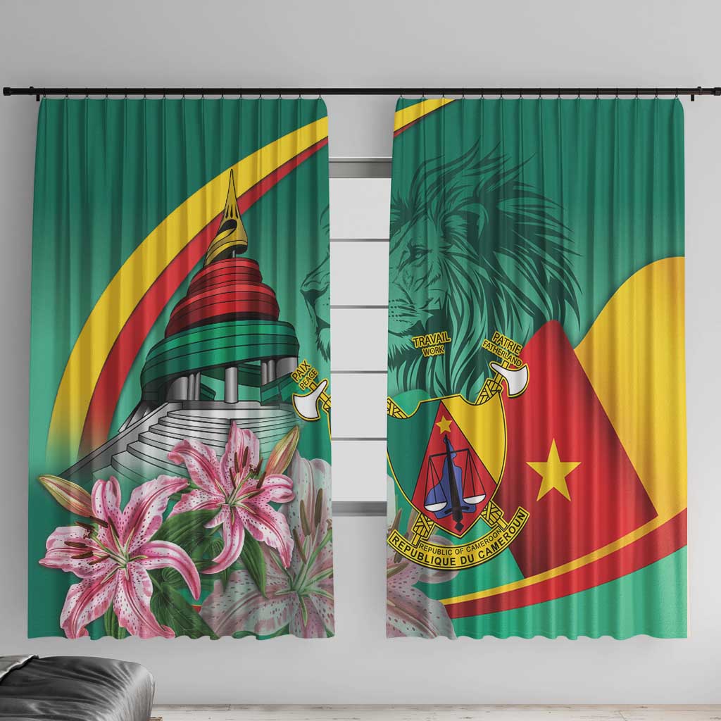 Cameroon National Day Window Curtain Cameroun Reunification Monument Lily Flowers