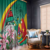 Cameroon National Day Window Curtain Cameroun Reunification Monument Lily Flowers