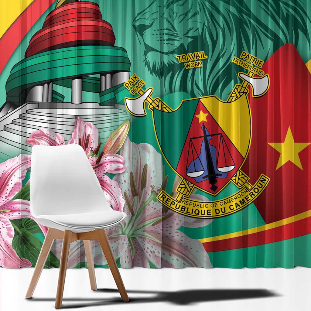 Cameroon National Day Window Curtain Cameroun Reunification Monument Lily Flowers