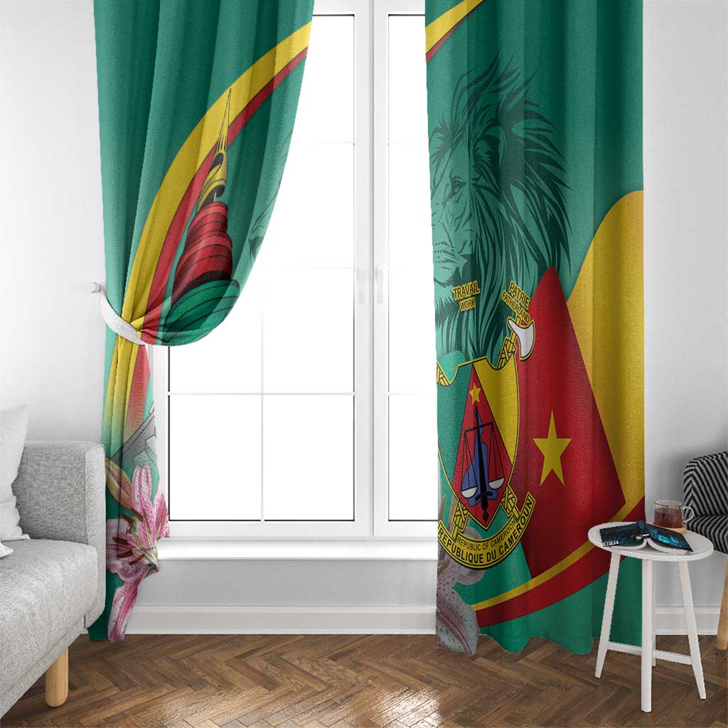 Cameroon National Day Window Curtain Cameroun Reunification Monument Lily Flowers