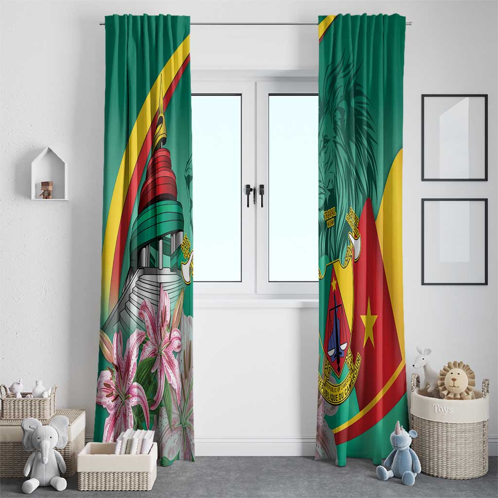 Cameroon National Day Window Curtain Cameroun Reunification Monument Lily Flowers