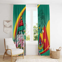 Cameroon National Day Window Curtain Cameroun Reunification Monument Lily Flowers