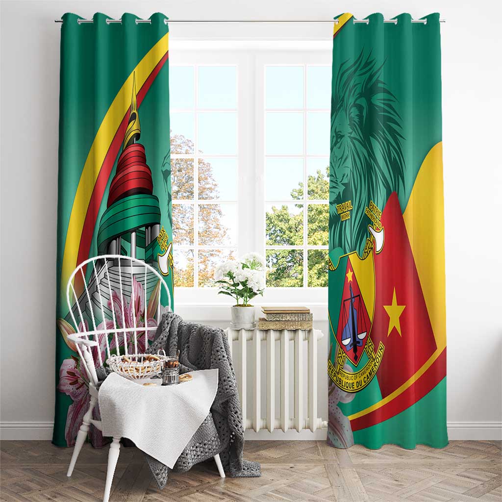 Cameroon National Day Window Curtain Cameroun Reunification Monument Lily Flowers
