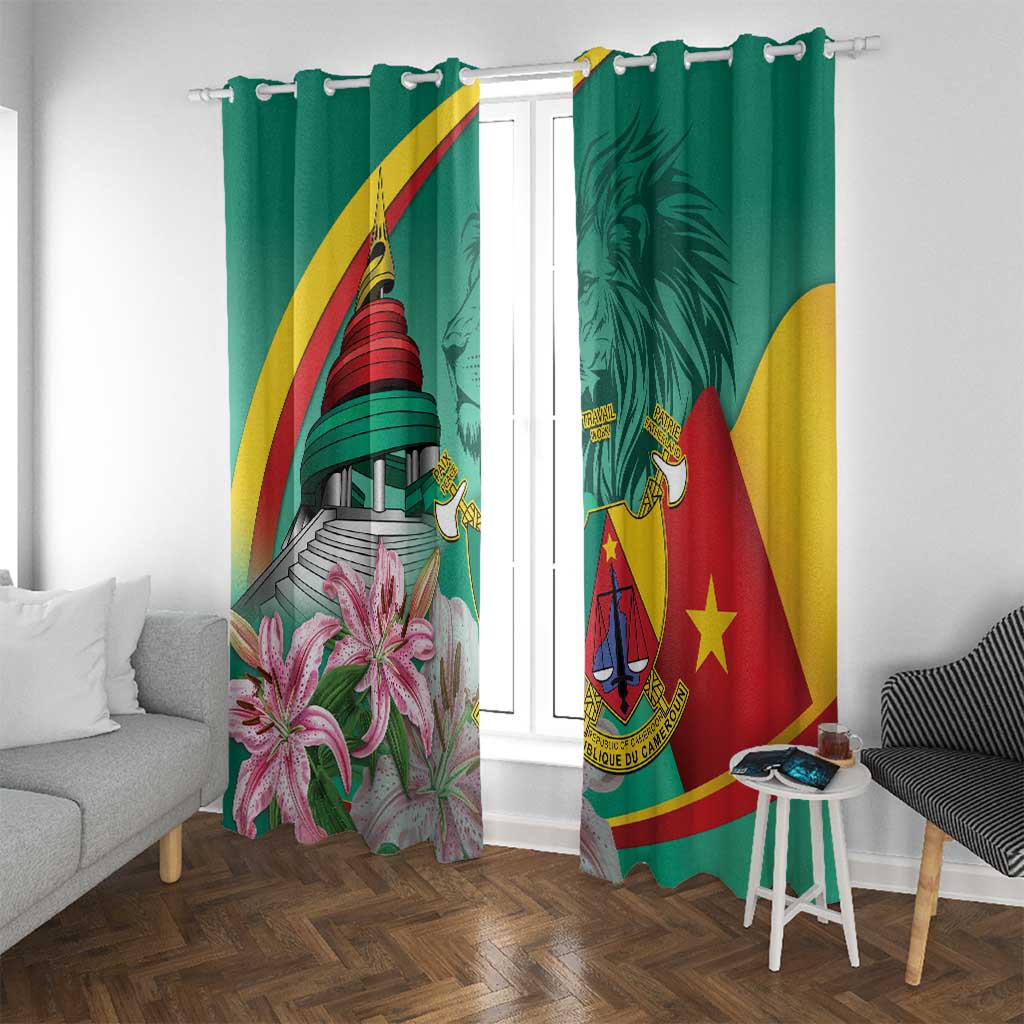 Cameroon National Day Window Curtain Cameroun Reunification Monument Lily Flowers