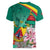 Cameroon National Day Women V-Neck T-Shirt Cameroun Reunification Monument Lily Flowers
