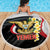 Yemen Unification Day Beach Blanket Coat Of Arms With Frangipani