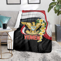Yemen Unification Day Blanket Coat Of Arms With Frangipani