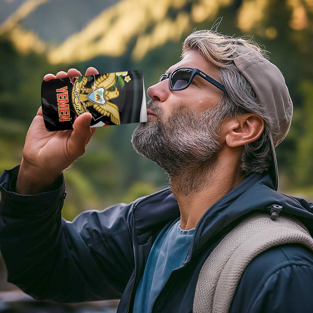 Yemen Unification Day 4 in 1 Can Cooler Tumbler Coat Of Arms With Frangipani