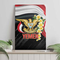 Yemen Unification Day Canvas Wall Art Coat Of Arms With Frangipani