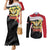 Yemen Unification Day Couples Matching Mermaid Dress and Long Sleeve Button Shirt Coat Of Arms With Frangipani