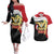 Yemen Unification Day Couples Matching Off The Shoulder Long Sleeve Dress and Hawaiian Shirt Coat Of Arms With Frangipani