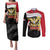 Yemen Unification Day Couples Matching Puletasi and Long Sleeve Button Shirt Coat Of Arms With Frangipani