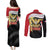 Yemen Unification Day Couples Matching Puletasi and Long Sleeve Button Shirt Coat Of Arms With Frangipani