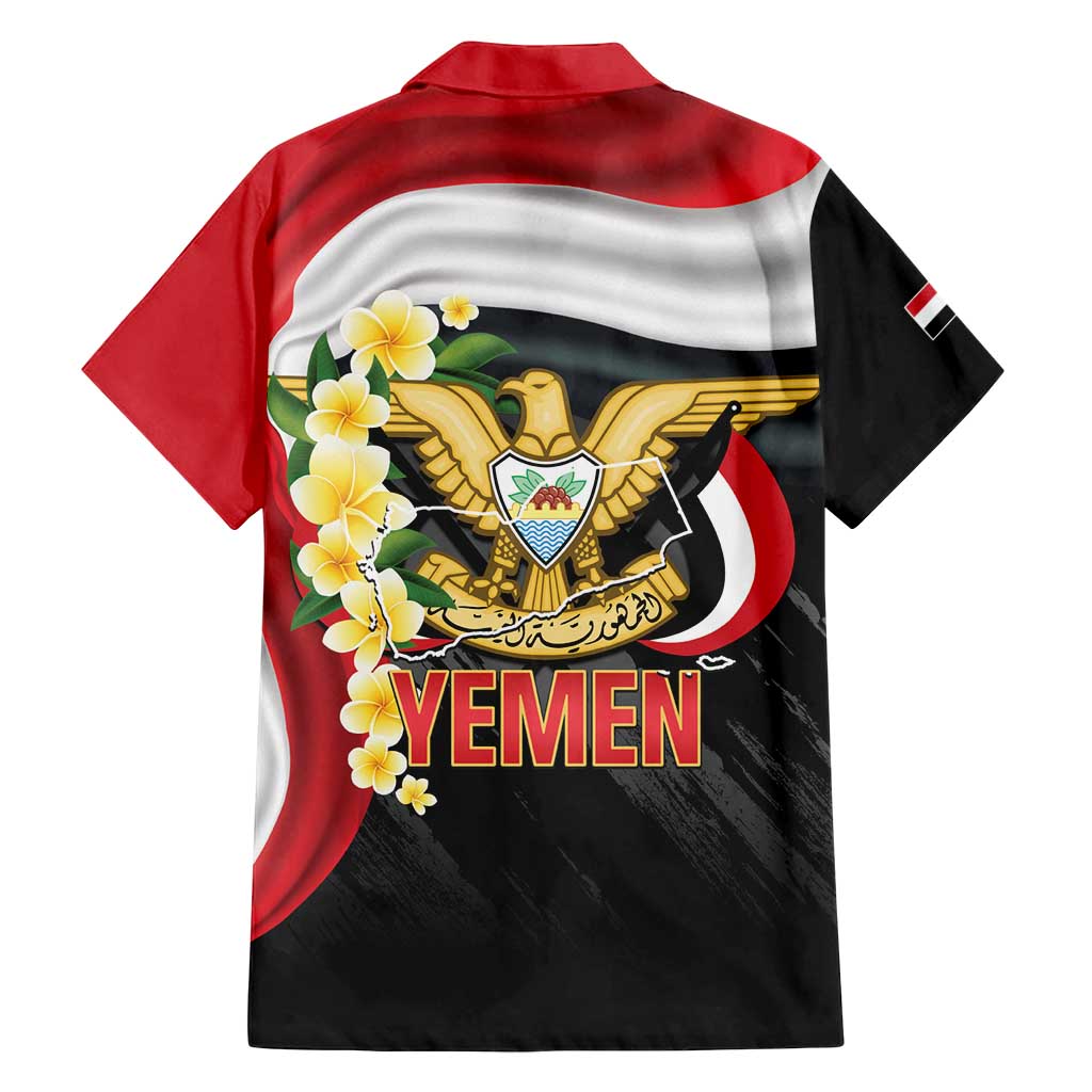 Yemen Unification Day Family Matching Long Sleeve Bodycon Dress and Hawaiian Shirt Coat Of Arms With Frangipani