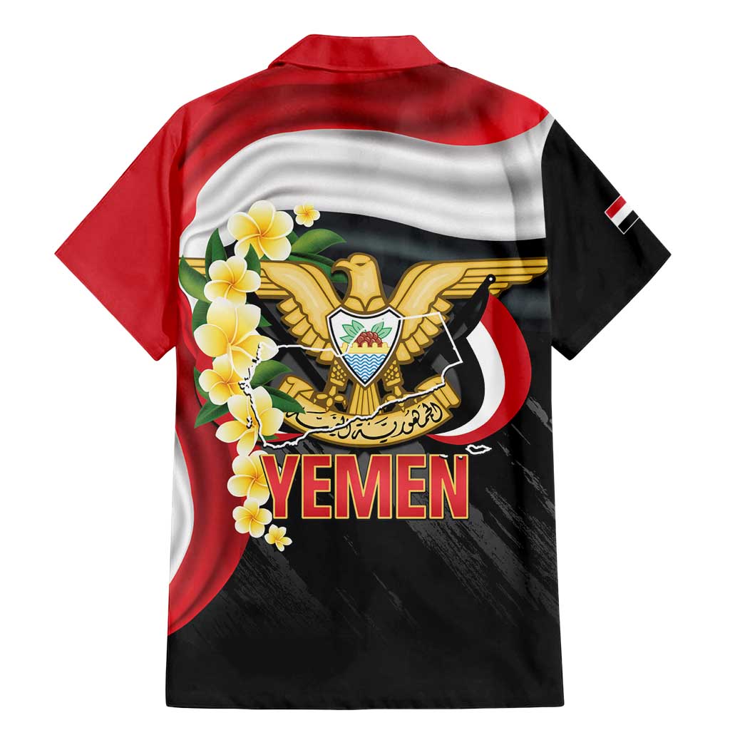 Yemen Unification Day Family Matching Mermaid Dress and Hawaiian Shirt Coat Of Arms With Frangipani
