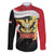 Yemen Unification Day Family Matching Off The Shoulder Long Sleeve Dress and Hawaiian Shirt Coat Of Arms With Frangipani