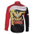 Yemen Unification Day Family Matching Off The Shoulder Long Sleeve Dress and Hawaiian Shirt Coat Of Arms With Frangipani