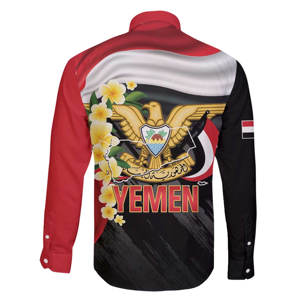 Yemen Unification Day Family Matching Puletasi and Hawaiian Shirt Coat Of Arms With Frangipani