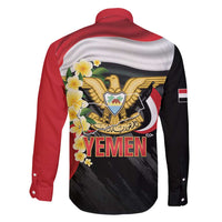 Yemen Unification Day Family Matching Short Sleeve Bodycon Dress and Hawaiian Shirt Coat Of Arms With Frangipani