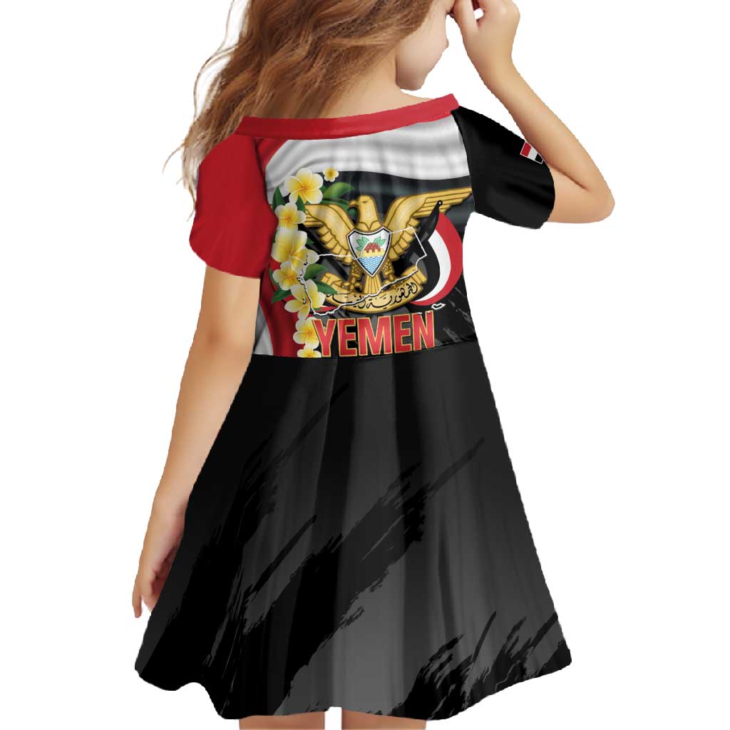 Yemen Unification Day Family Matching Summer Maxi Dress and Hawaiian Shirt Coat Of Arms With Frangipani