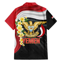 Yemen Unification Day Family Matching Summer Maxi Dress and Hawaiian Shirt Coat Of Arms With Frangipani