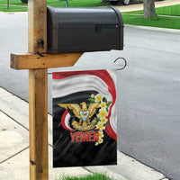 Yemen Unification Day Garden Flag Coat Of Arms With Frangipani