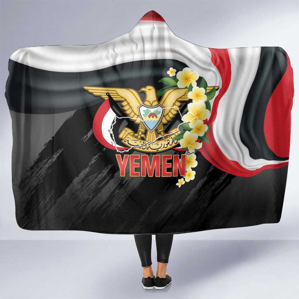 Yemen Unification Day Hooded Blanket Coat Of Arms With Frangipani