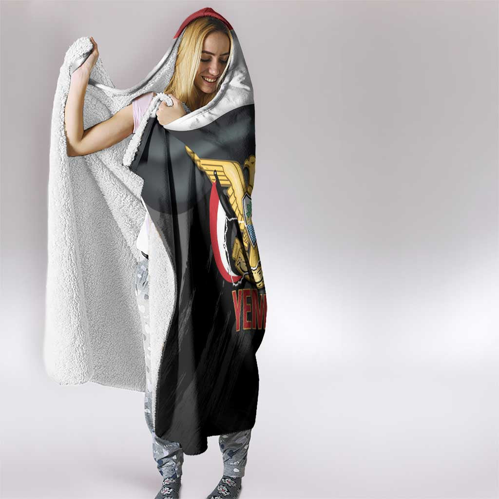 Yemen Unification Day Hooded Blanket Coat Of Arms With Frangipani