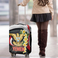 Yemen Unification Day Luggage Cover Coat Of Arms With Frangipani