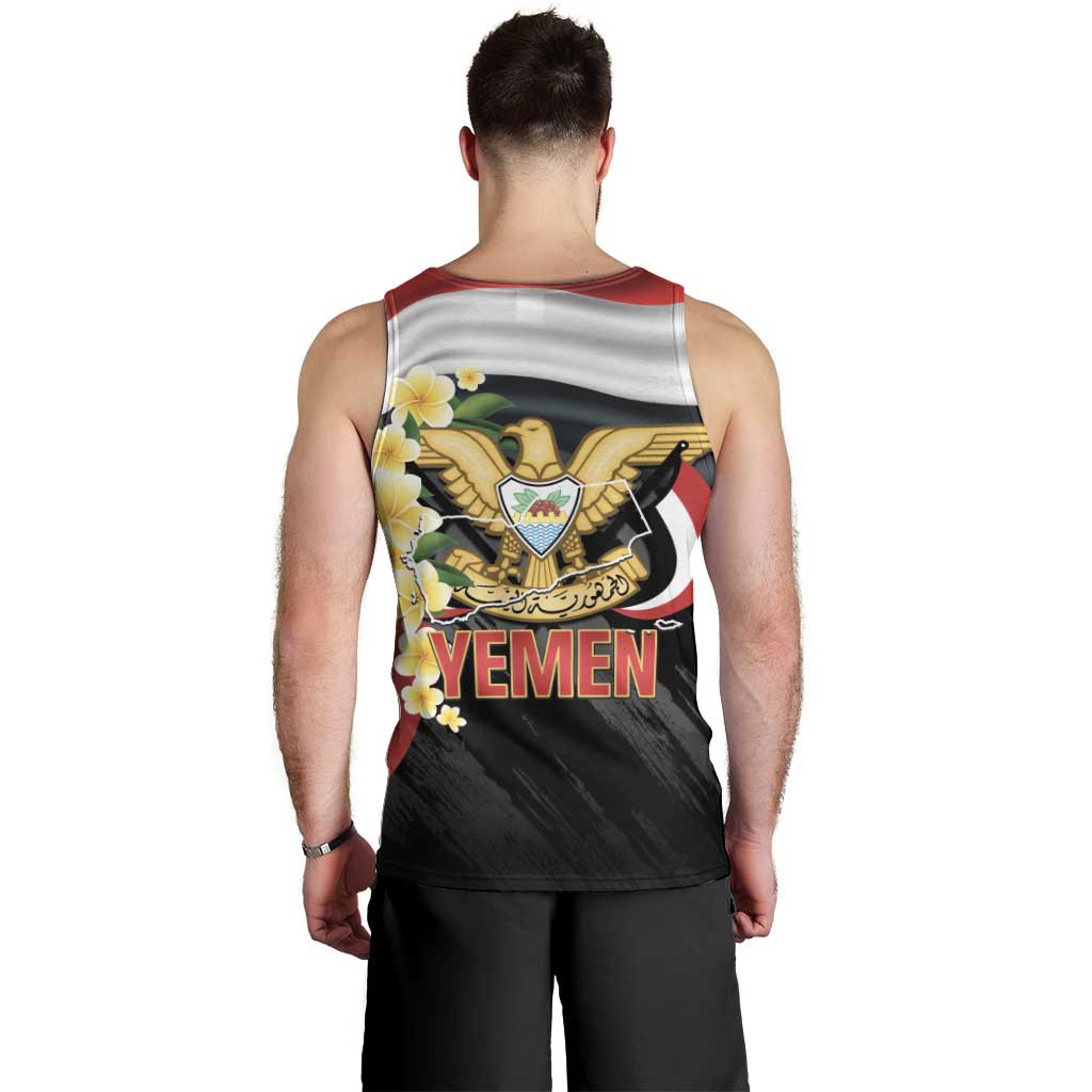 Yemen Unification Day Men Tank Top Coat Of Arms With Frangipani