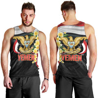 Yemen Unification Day Men Tank Top Coat Of Arms With Frangipani