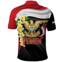 Yemen Unification Day Polo Shirt Coat Of Arms With Frangipani