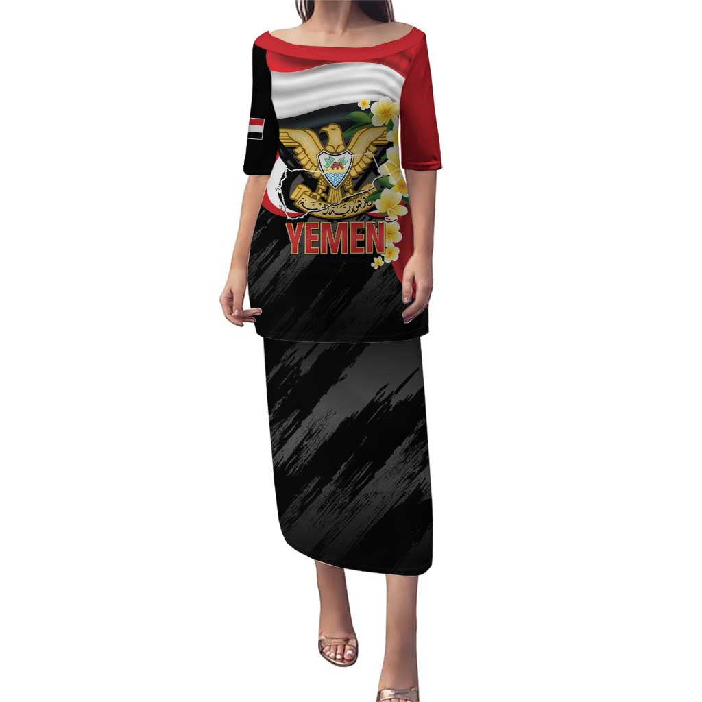 Yemen Unification Day Puletasi Coat Of Arms With Frangipani