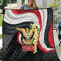 Yemen Unification Day Quilt Coat Of Arms With Frangipani