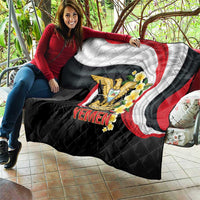 Yemen Unification Day Quilt Coat Of Arms With Frangipani