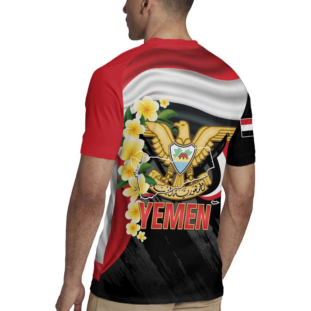 Yemen Unification Day Rugby Jersey Coat Of Arms With Frangipani
