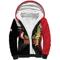 Yemen Unification Day Sherpa Hoodie Coat Of Arms With Frangipani