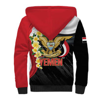 Yemen Unification Day Sherpa Hoodie Coat Of Arms With Frangipani
