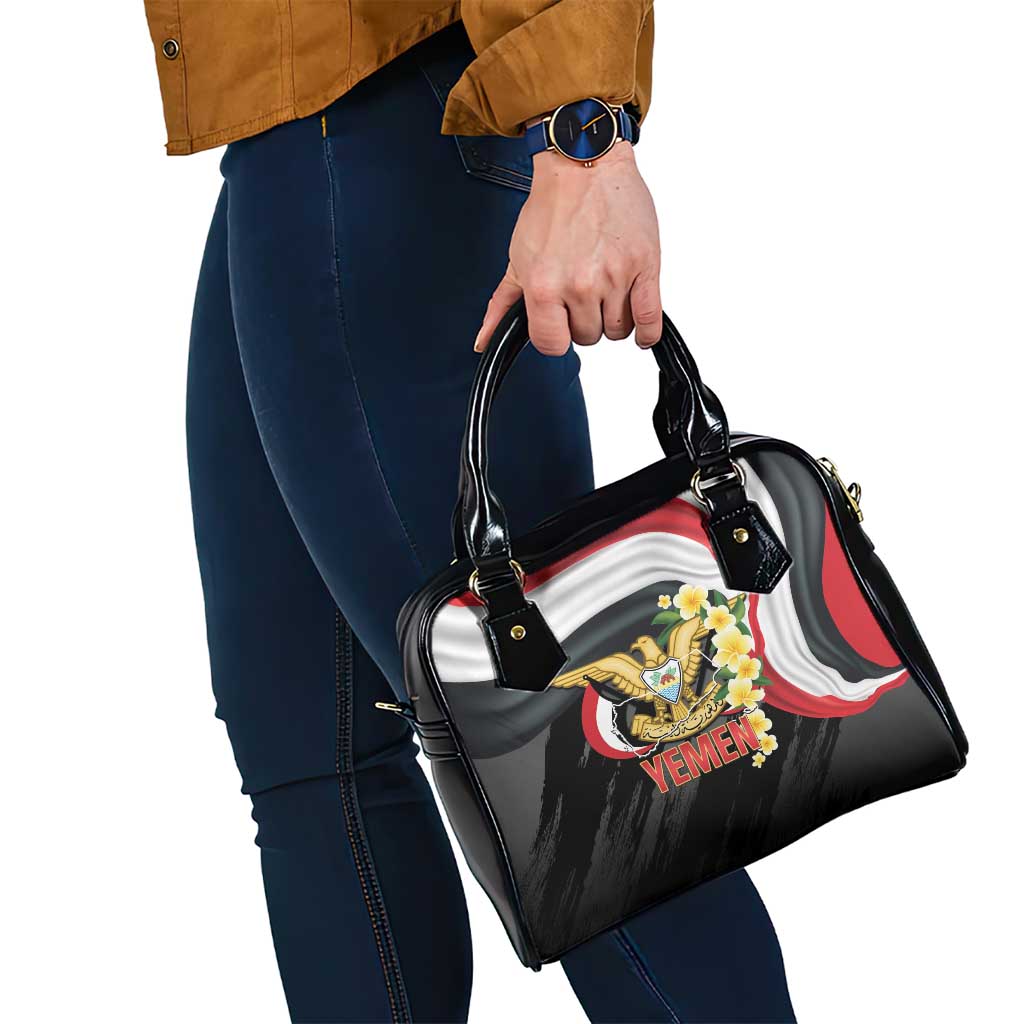 Yemen Unification Day Shoulder Handbag Coat Of Arms With Frangipani