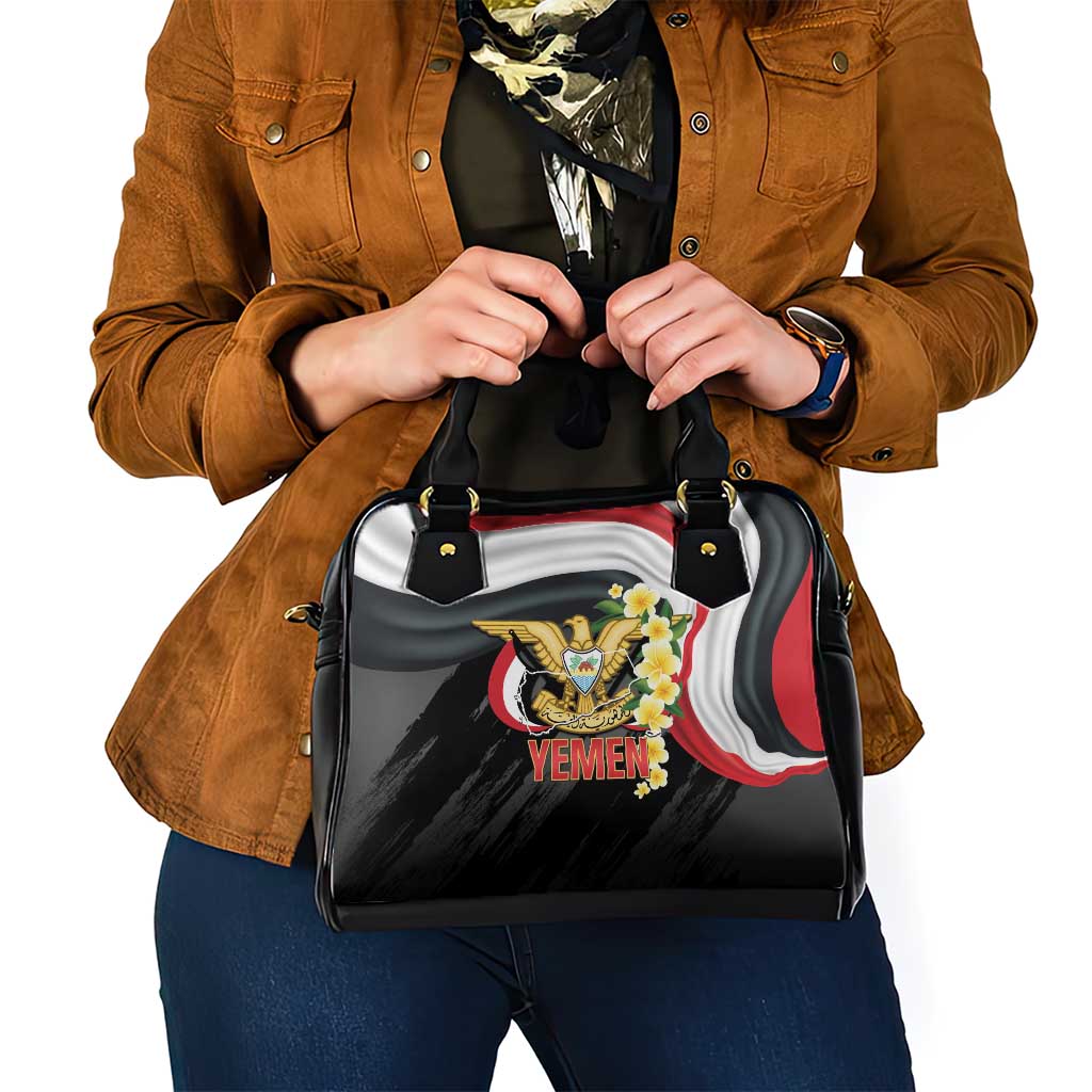 Yemen Unification Day Shoulder Handbag Coat Of Arms With Frangipani