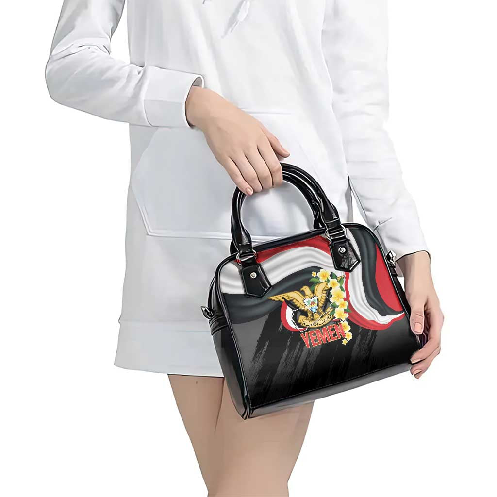 Yemen Unification Day Shoulder Handbag Coat Of Arms With Frangipani