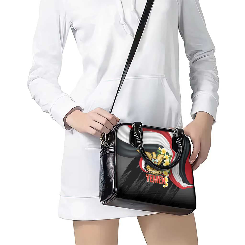 Yemen Unification Day Shoulder Handbag Coat Of Arms With Frangipani