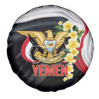 Yemen Unification Day Spare Tire Cover Coat Of Arms With Frangipani