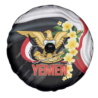 Yemen Unification Day Spare Tire Cover Coat Of Arms With Frangipani