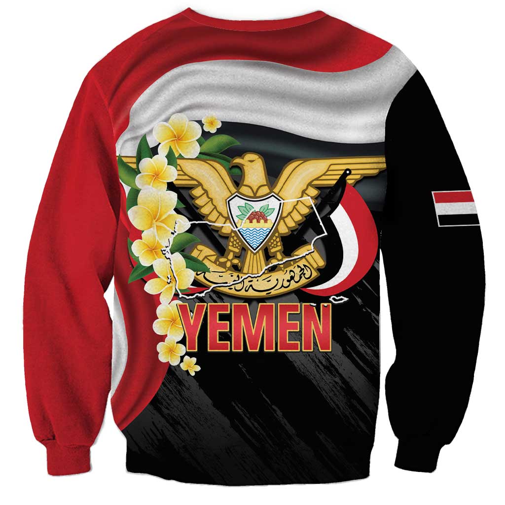 Yemen Unification Day Sweatshirt Coat Of Arms With Frangipani