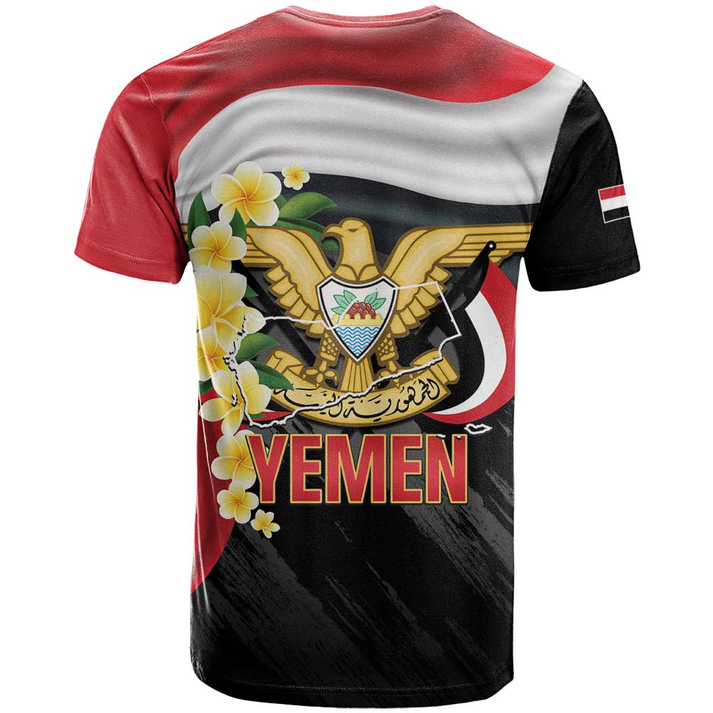 Yemen Unification Day T Shirt Coat Of Arms With Frangipani