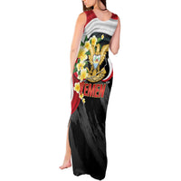 Yemen Unification Day Tank Maxi Dress Coat Of Arms With Frangipani