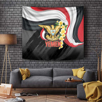 Yemen Unification Day Tapestry Coat Of Arms With Frangipani