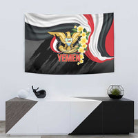 Yemen Unification Day Tapestry Coat Of Arms With Frangipani