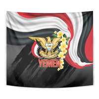 Yemen Unification Day Tapestry Coat Of Arms With Frangipani